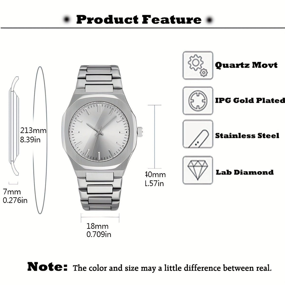 PLADEN Fashion Brand High - end Solid Stainless Steel Ultra - thin - l3roma