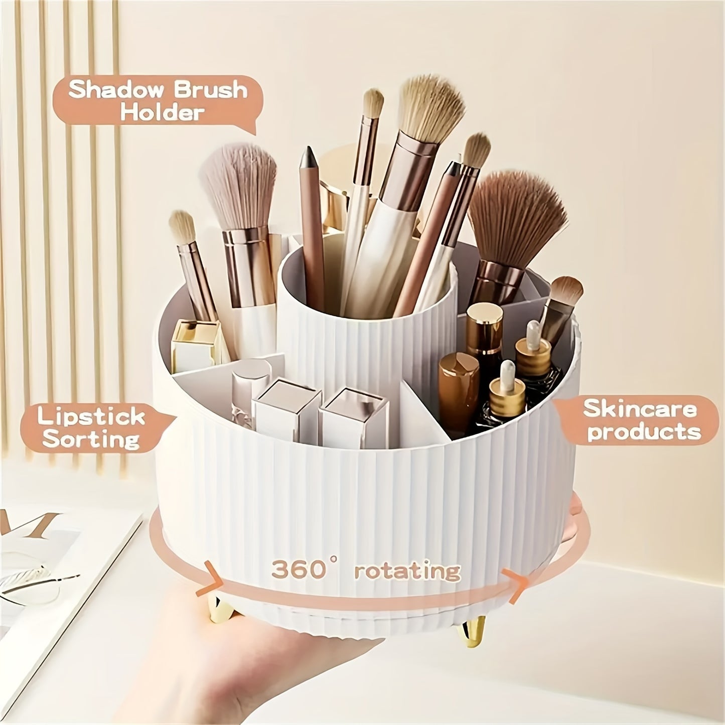 360° Rotating Makeup Organizer - l3roma