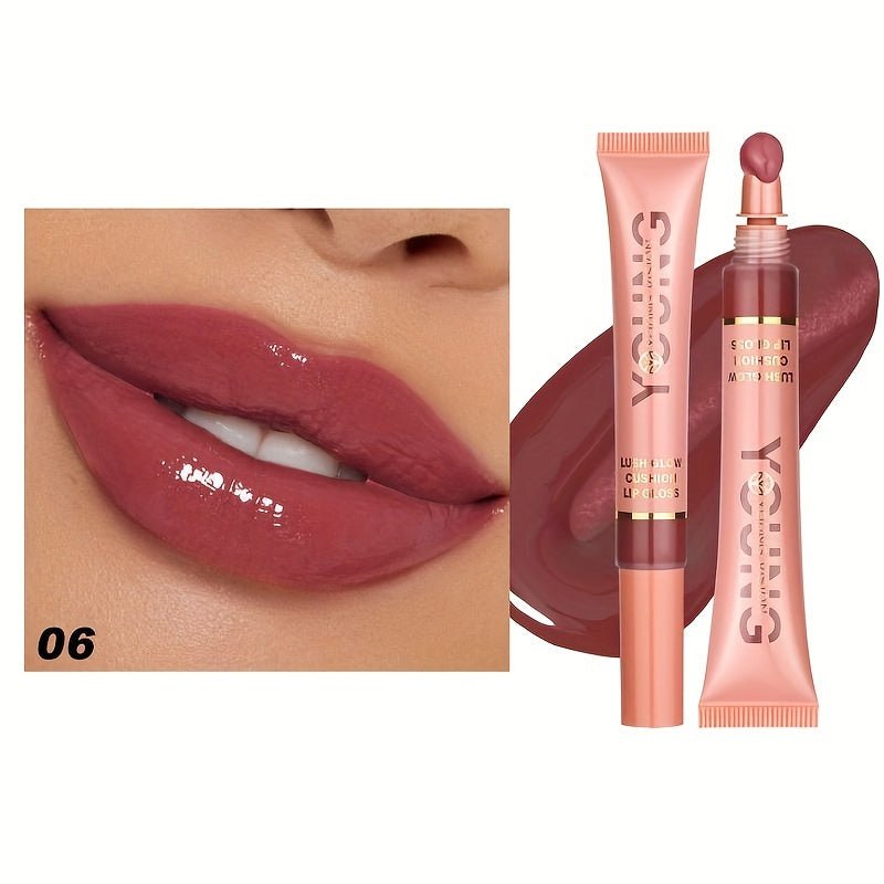 New Glossy Lip Gloss With Plush Brush - l3roma