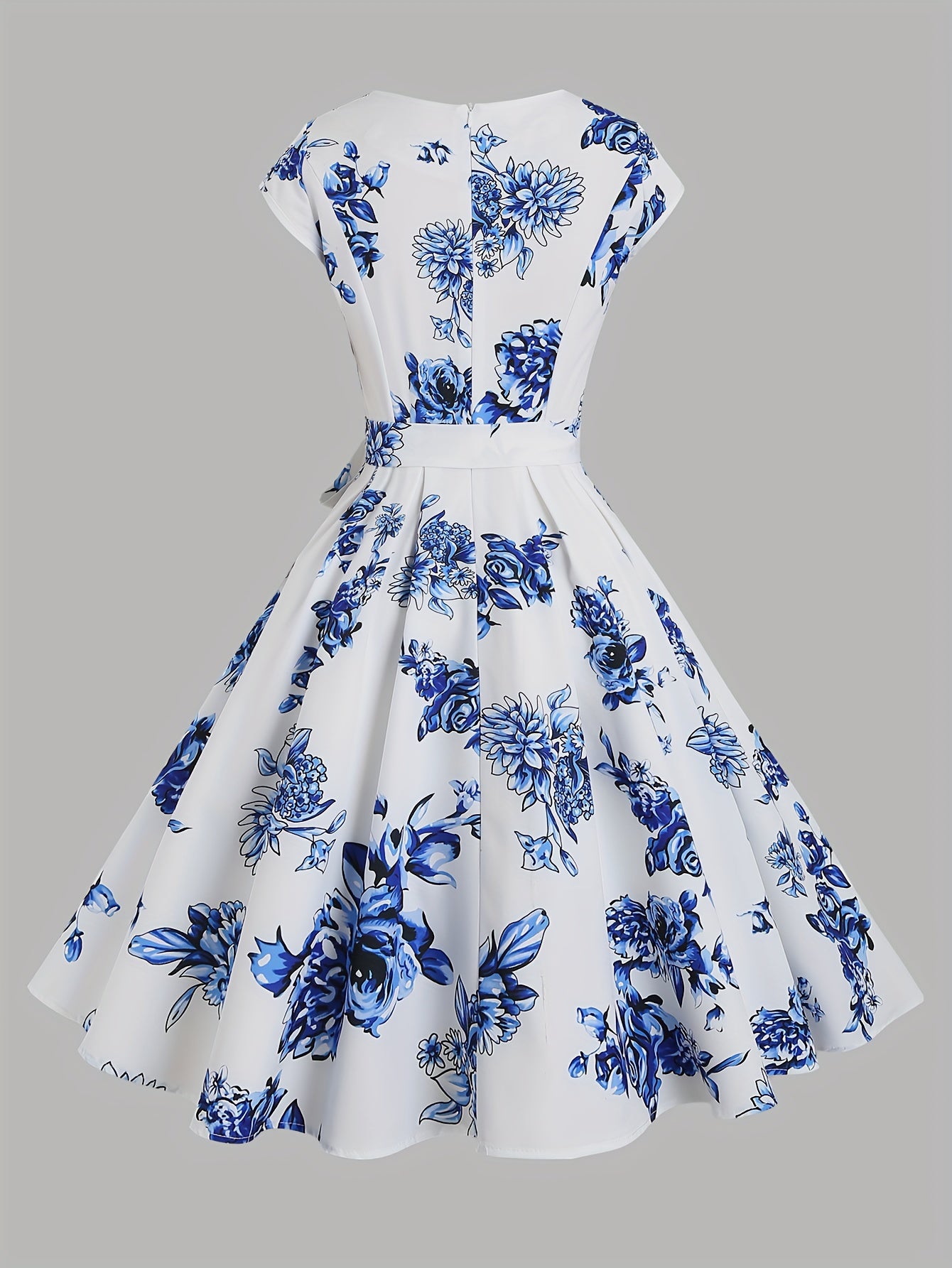 Elegant Floral Print Pendulum Dress - l3roma