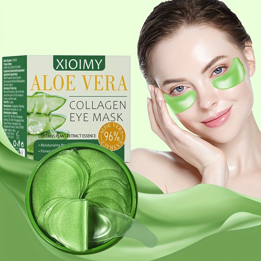 60pcs Aloe Vera And Collagen Eye Mask, Powerful Moisturizing, Delicate And Firm Skin Around The Eyes, Giving The Skin Radiance, Making The Skin More Elastic, Bidding Farewell to Dryness And Dullness, Eye Care, Skin Care, Eye Mask - l3roma