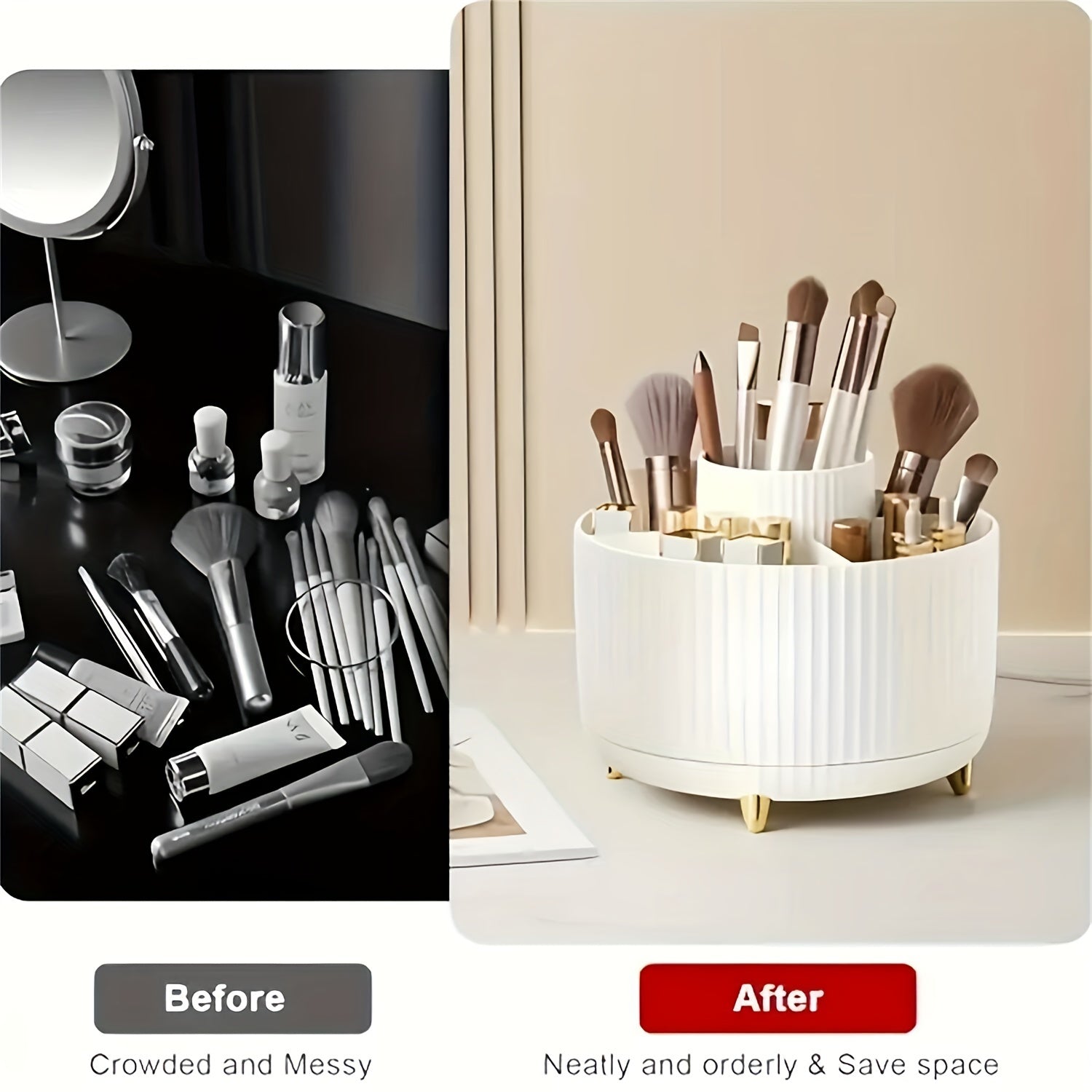 360° Rotating Makeup Organizer - l3roma