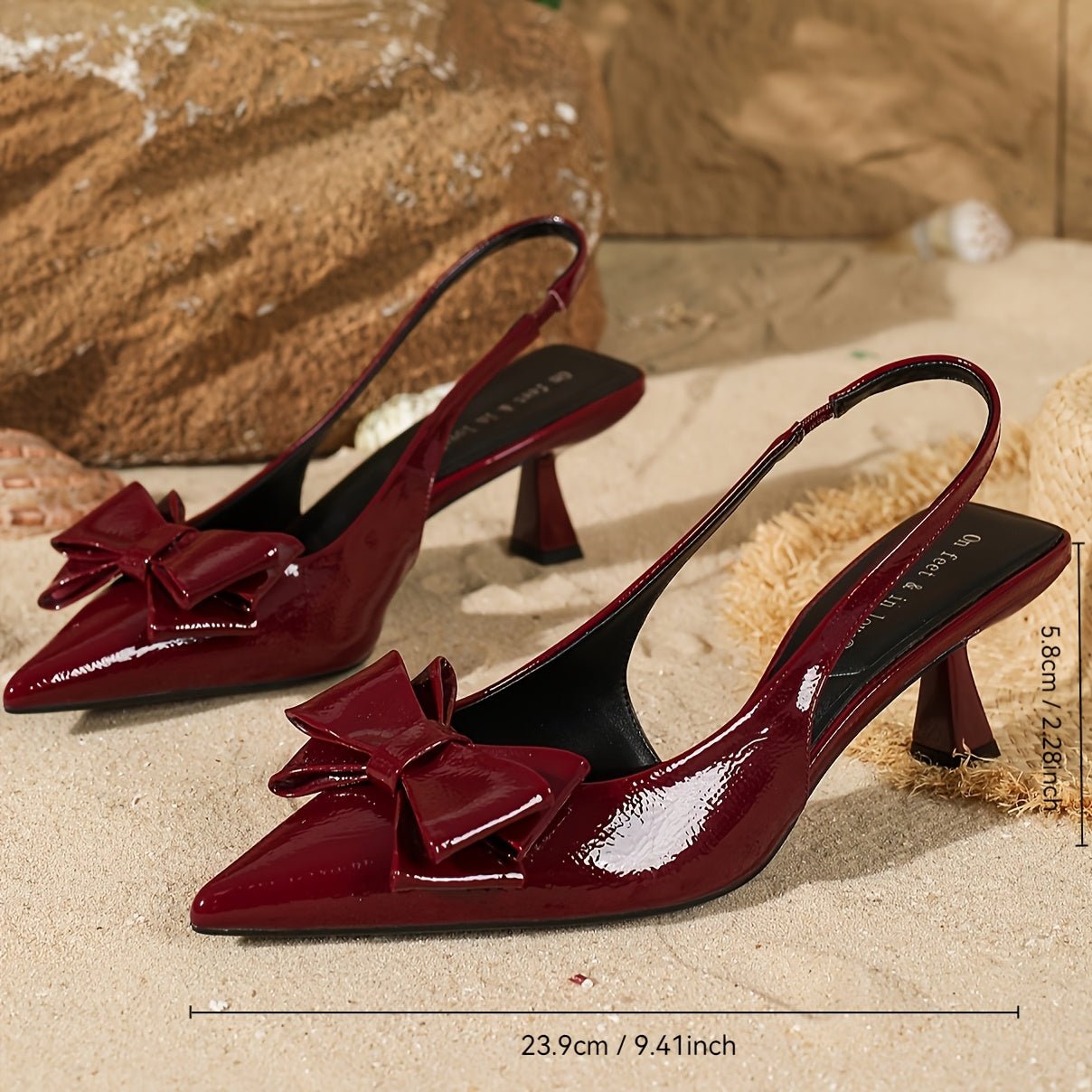 Women's Elegant Red Bowknot Pointed - Toe High Heels - l3roma