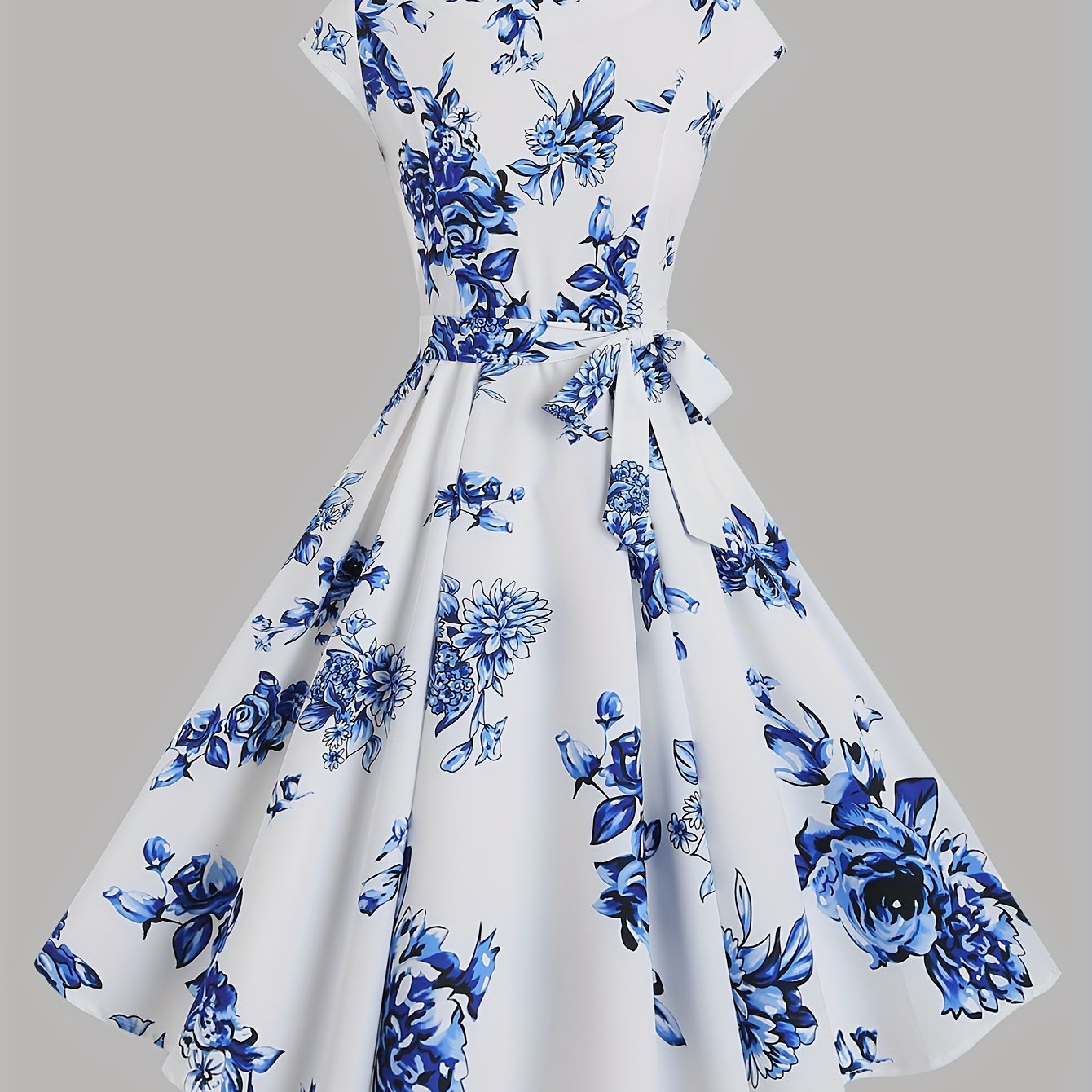 Elegant Floral Print Pendulum Dress - l3roma