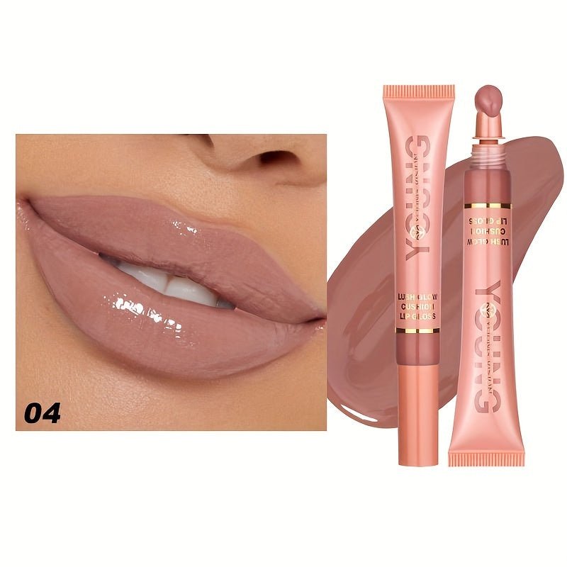 New Glossy Lip Gloss With Plush Brush - l3roma