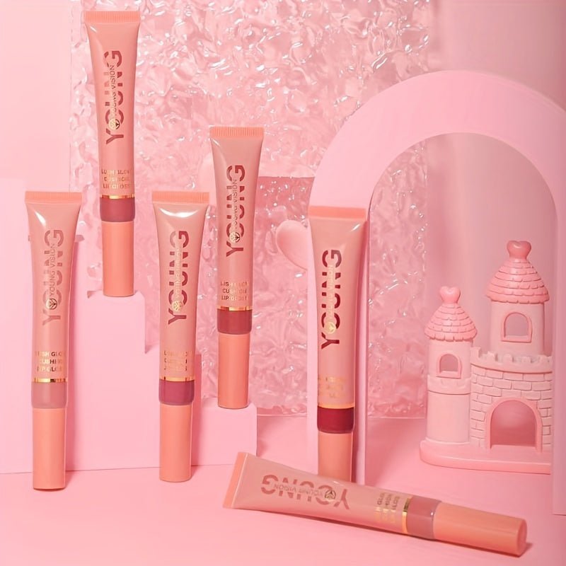 New Glossy Lip Gloss With Plush Brush - l3roma