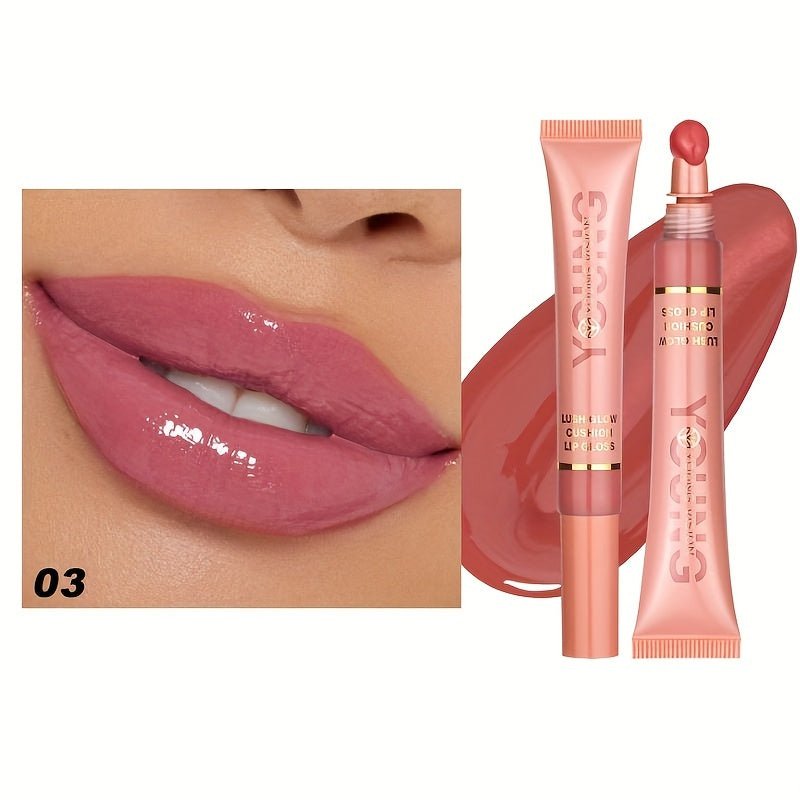 New Glossy Lip Gloss With Plush Brush - l3roma