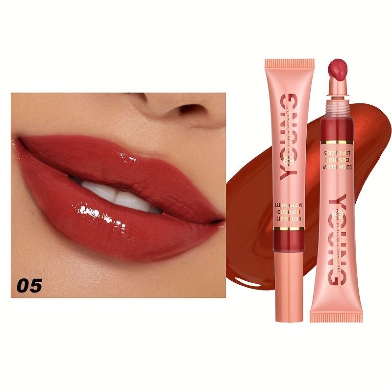 New Glossy Lip Gloss With Plush Brush - l3roma