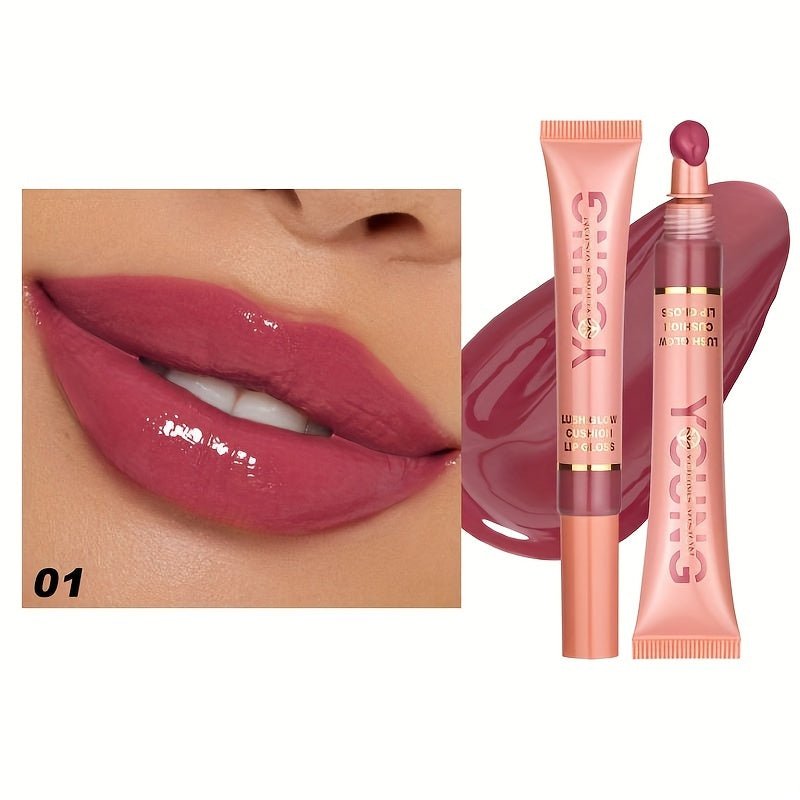 New Glossy Lip Gloss With Plush Brush - l3roma