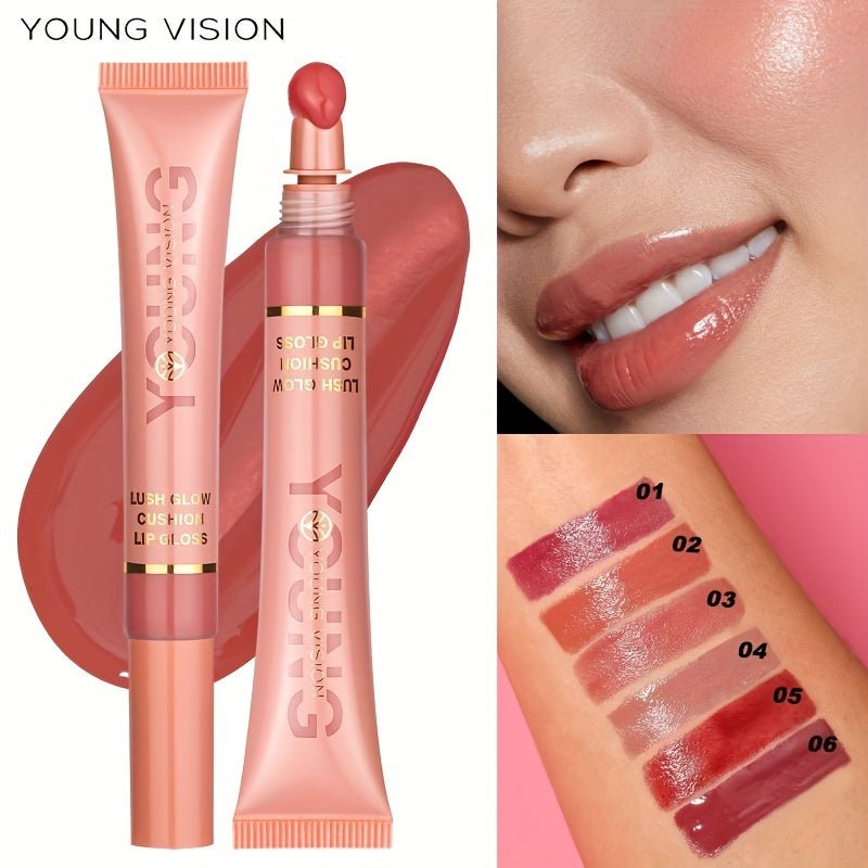 New Glossy Lip Gloss With Plush Brush - l3roma